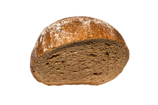 Stukje Zwart Brood Geïsoleerd Witte Achtergrond — Stockfoto