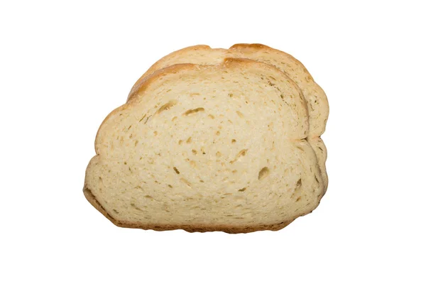 Beyaz Bir Arka Plan Üzerinde Izole Beyaz Ekmek Bir Parça — Stok fotoğraf