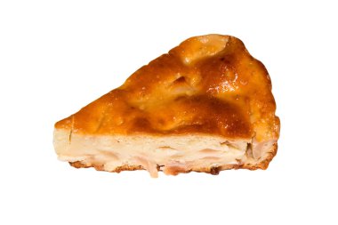 Beyaz arka plan üzerinde Elmalı turta Charlotte.Slice.