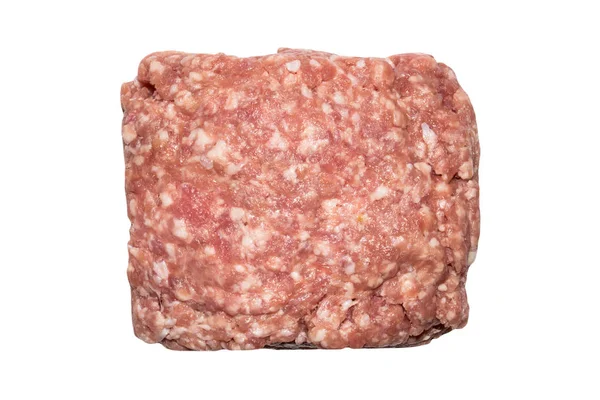 Darált Hús Fehér Alapon Izolálva Darált Hús Egy Darabja — Stock Fotó