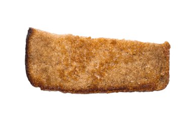 Altın kabuklu kahverengi ekmek. Arka planda kızarmış ekmek..