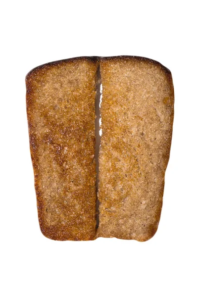 Brunt Bröd Rostat Med Gyllene Skorpa Bakgrund Stekt Bröd — Stockfoto