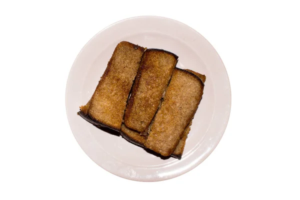 Pão Integral Torrado Com Uma Crosta Dourada Pão Frito Fundo — Fotografia de Stock