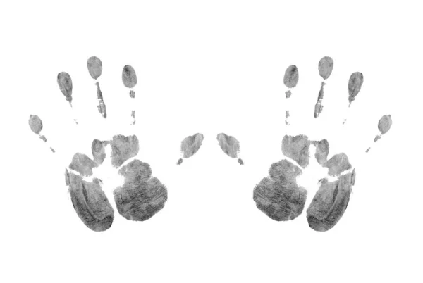 Imprint Palm Hand White Background Fingerprints — Stock Photo, Image