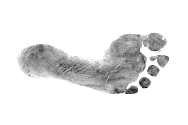 Отпечаток Босых Ног Человека Белом Фоне — стоковое фото