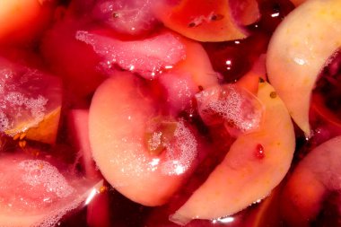 Elma böğürtlenli komposto. Apple 'ın arka planı böğürtlenli komposto..