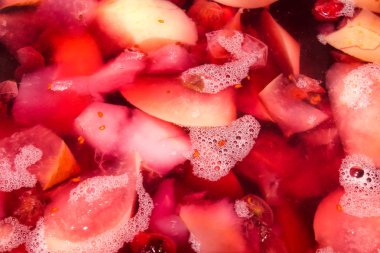 Elma böğürtlenli komposto. Apple 'ın arka planı böğürtlenli komposto..