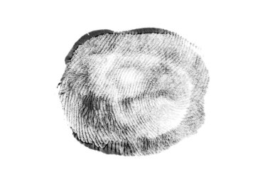 Parmak izleri.Parmak izi ile arka plan. Beyaz arka planda siyah parmak izi.