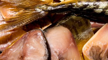 Soğuk füme uskumru. Uskumru arkaplanı..