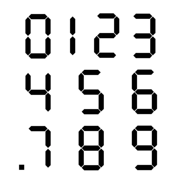 Los Números Son Electrónicos Vector Conjunto Ilustración Vectorial Números Electrónicos — Vector de stock