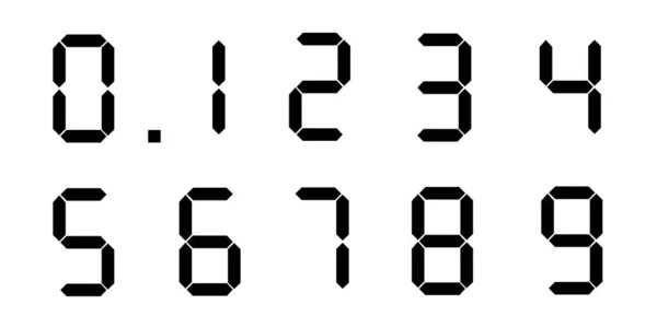 Nummers Zijn Elektronisch Een Vector Set Van Elektronische Nummers Vector — Stockvector
