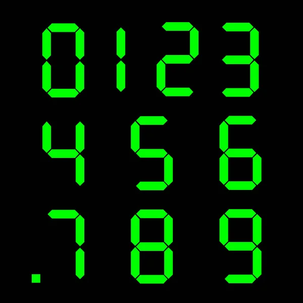 Números São Eletrônicos Vetor Conjunto Números Eletrônicos Ilustração Vetorial —  Vetores de Stock