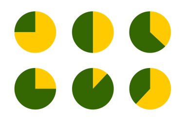 Bir vektörün dairesel diyagramı. Pasta çizelgesi çizimi.