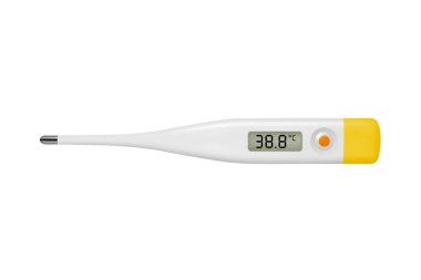 Vektörde elektron termometresi. Vücut sıcaklığını vektörde ölçmek için termometre..