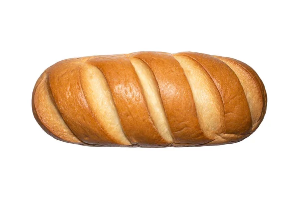 Gesneden Brood Een Witte Achtergrond Gesneden Brood Met Een Gouden — Stockfoto