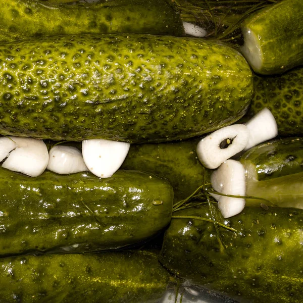 Home Made Pickled Cucumbers Background Pickles — Stock Photo, Image