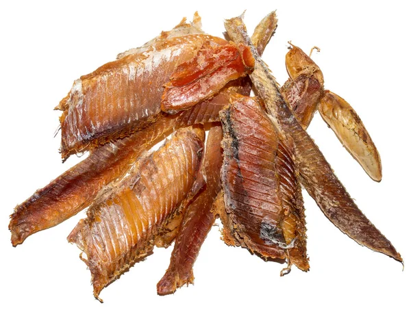 Dried peeled fish for beer.Background of peeled dried fish.