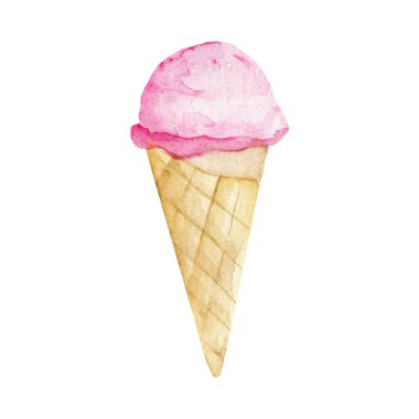 Güzel suluboya dondurması. El çizilmiş tatlı