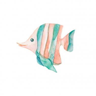 Suluboya renkli balık. Yaz ve çocuk projeleri için mükemmel.