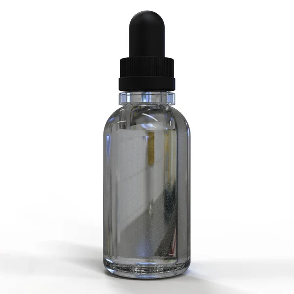 白色背景的果汁瓶 3D插图 图库图片