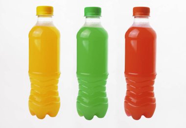 sıvılar ile şişe sarı yeşil ve kırmızı renkler