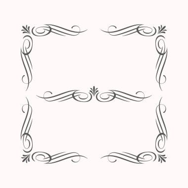 Dekoratif kaligrafik öğelerin sınır köşe klasik stili zarif görünüm ve lüks hissediyorum