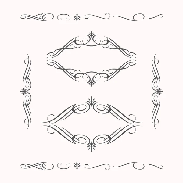 Éléments Calligraphiques Décoratifs Coin Frontière Style Classique Look Élégant Sensation — Image vectorielle