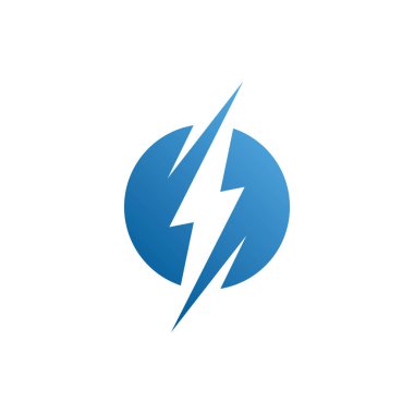 Modern elektrik mavi yıldırım cıvata simgesi