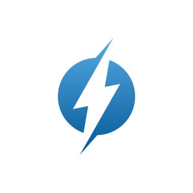 Modern elektrik mavi yıldırım cıvata simgesi