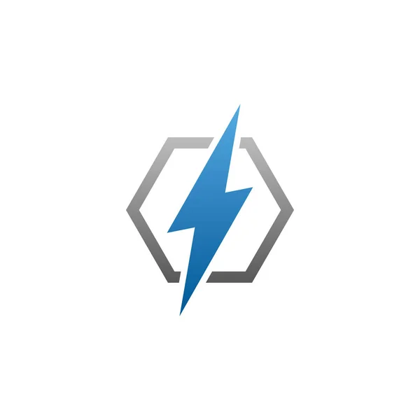 Modern Electrical Blue Lightning Bolt Icon — Stock Vector