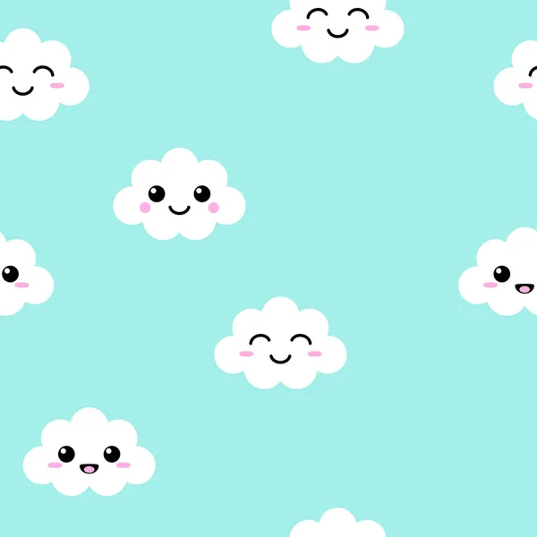Seamless Pattern Cute Cloud — Stock Vector