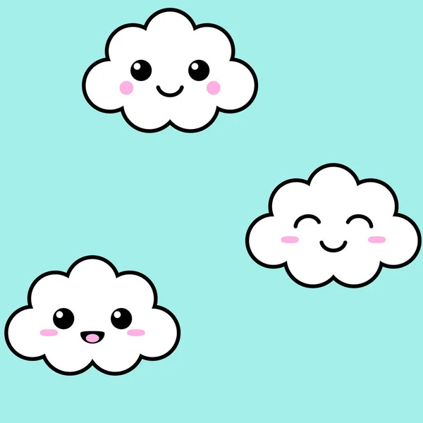 Naadloze Patroon Schattig Cloud — Stockvector