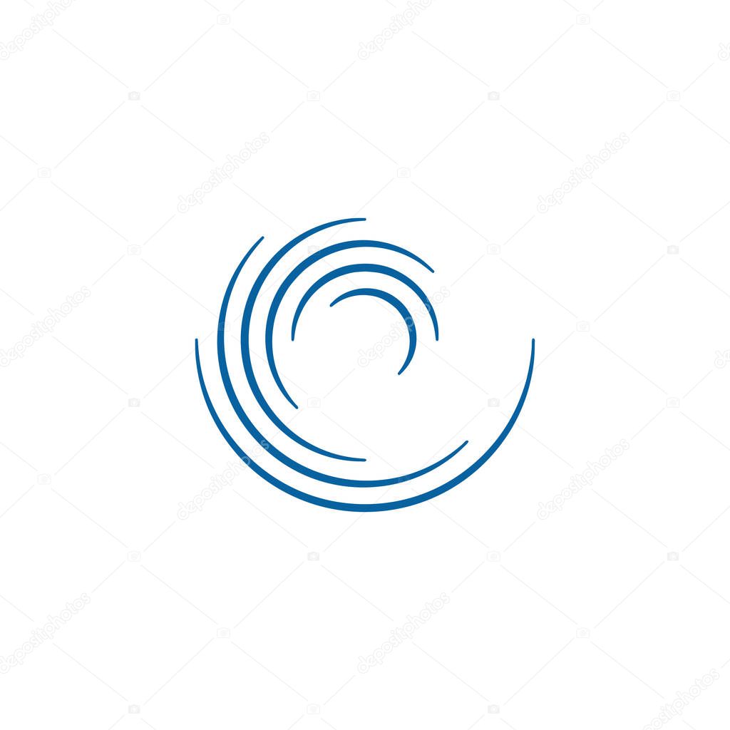 Abstract Swoosh Spinning Whirl Logo Template