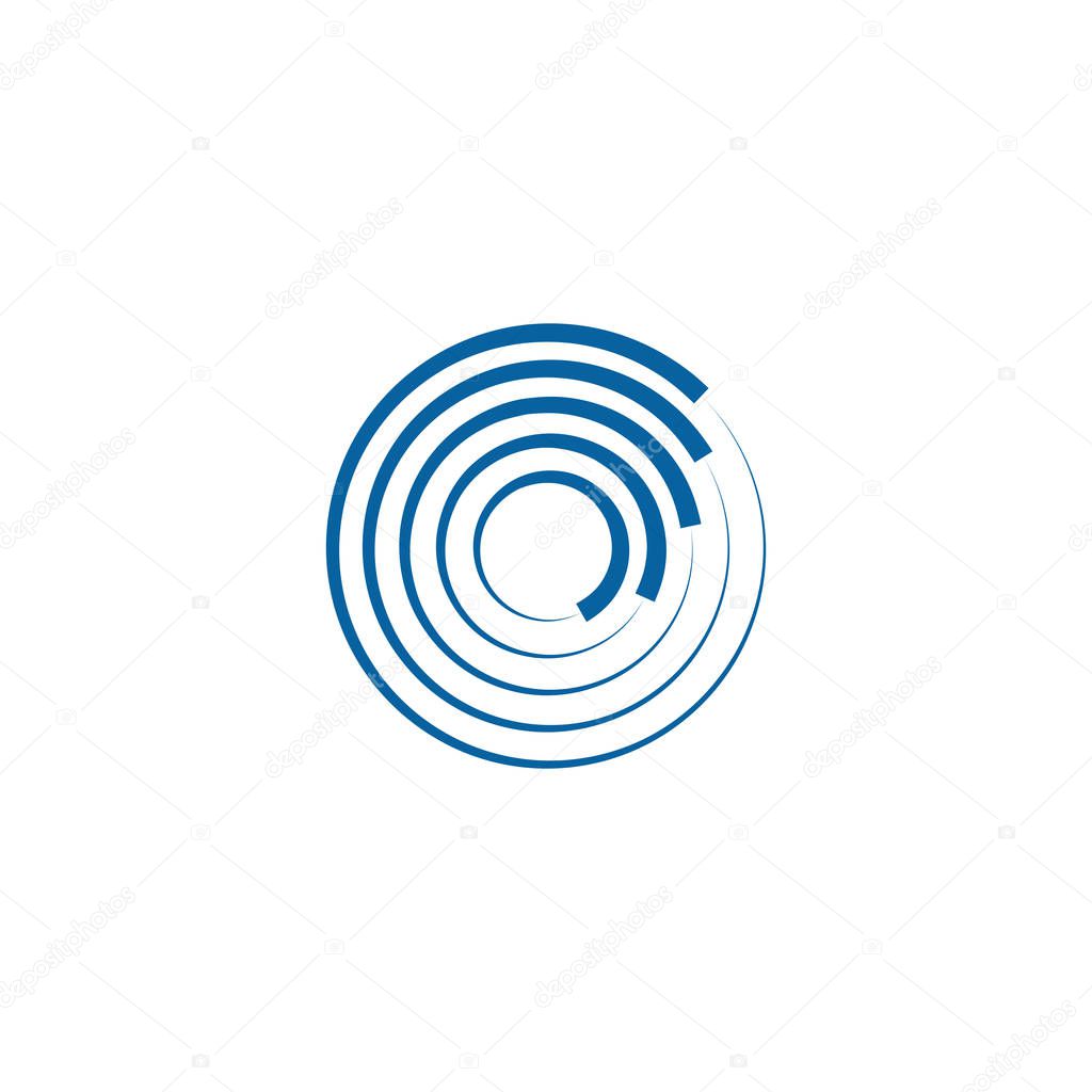 Abstract Swoosh Spinning Whirl Logo Template