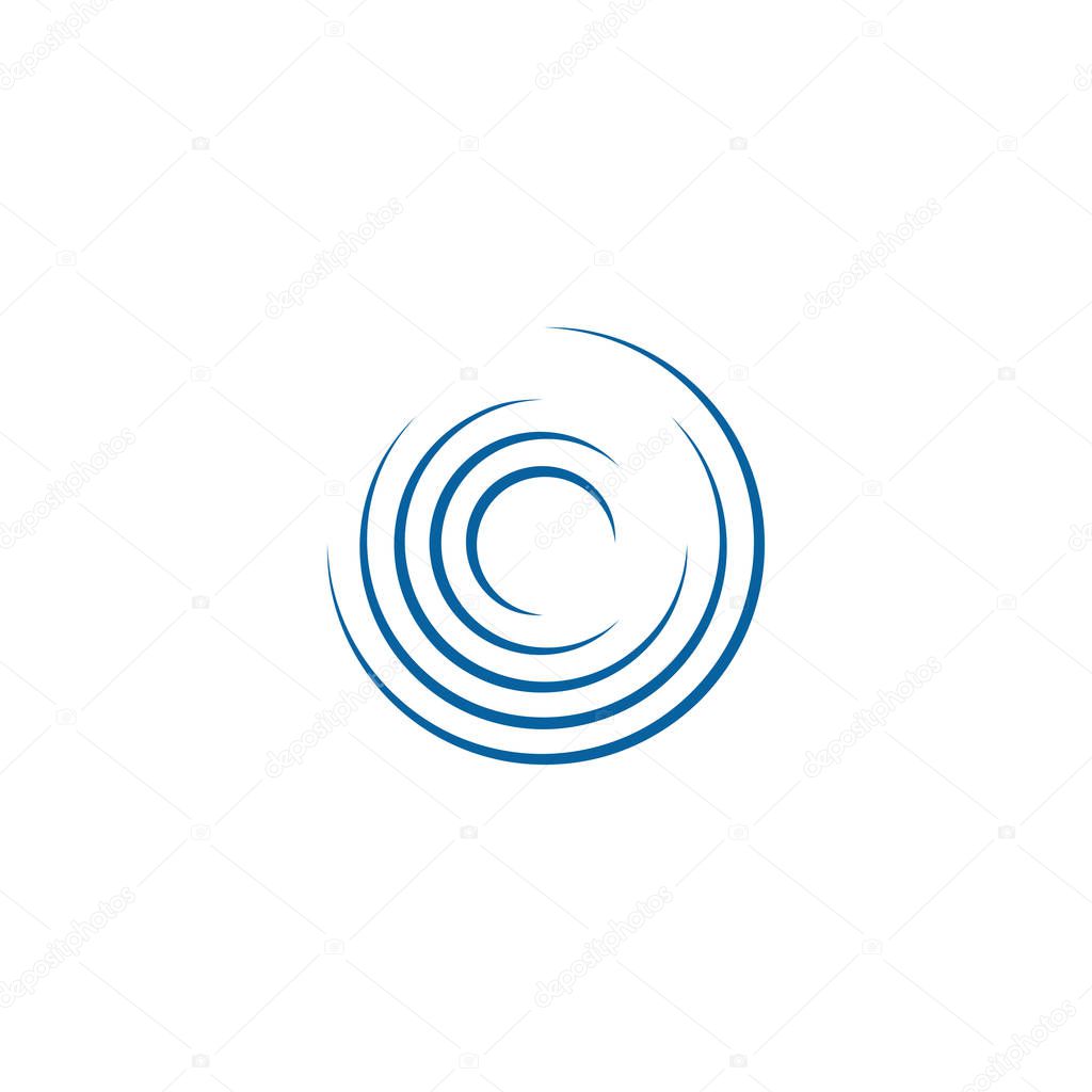 Abstract Swoosh Spinning Whirl Logo Template
