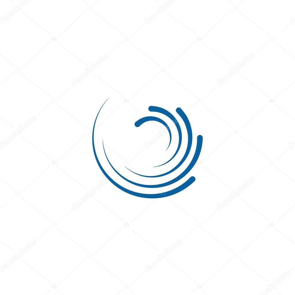 Abstract Swoosh Spinning Whirl Logo Template