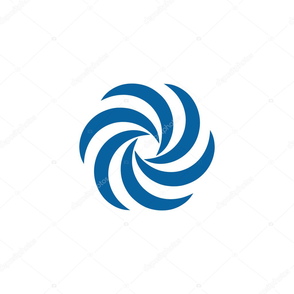 Abstract Swoosh Spinning Whirl Logo Template