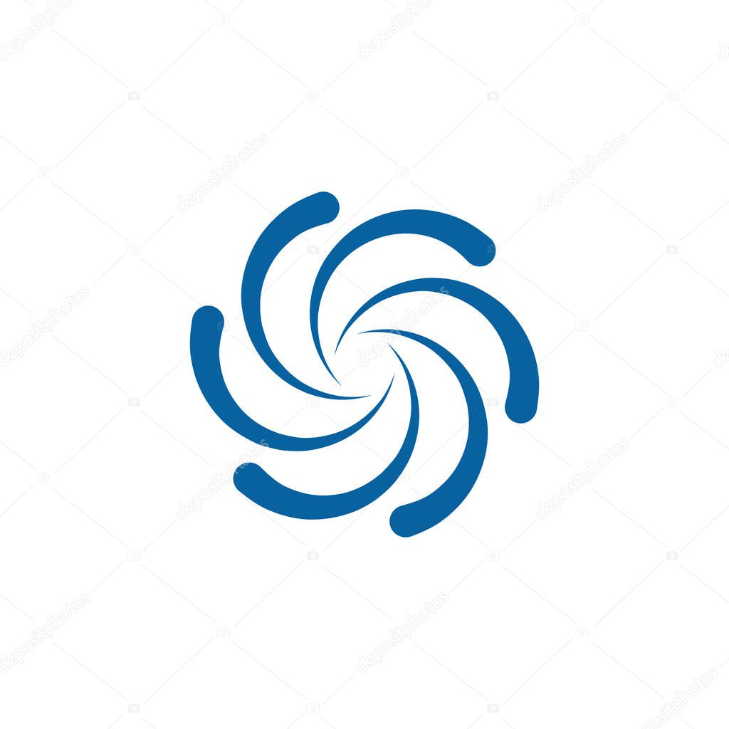 Abstract Swoosh Spinning Whirl Logo Template
