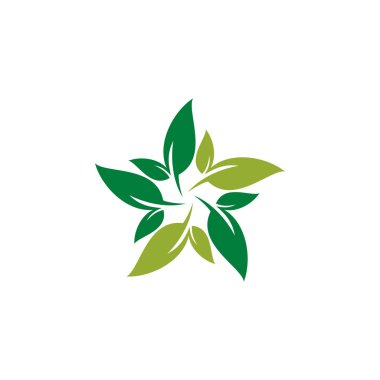 Modern yaprak yeşil Eco simgesi şablonu Logo