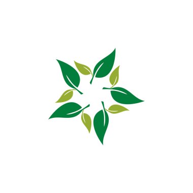 Modern yaprak yeşil Eco simgesi şablonu Logo