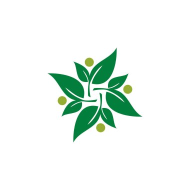 Modern yaprak yeşil Eco simgesi şablonu Logo