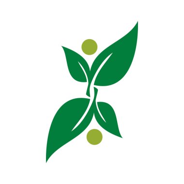 Modern yaprak yeşil Eco simgesi şablonu Logo