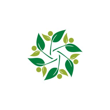 Modern yaprak yeşil Eco simgesi şablonu Logo