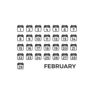 Modern simge takvim şablon seti