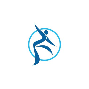 İnsanlar jimnastik salonu simgesi şablonu Logo spor