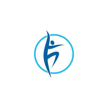 İnsanlar jimnastik salonu simgesi şablonu Logo spor