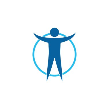 İnsanlar jimnastik salonu simgesi şablonu Logo spor