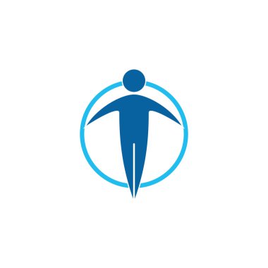 İnsanlar jimnastik salonu simgesi şablonu Logo spor