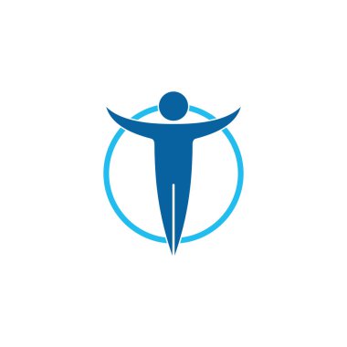 İnsanlar jimnastik salonu simgesi şablonu Logo spor