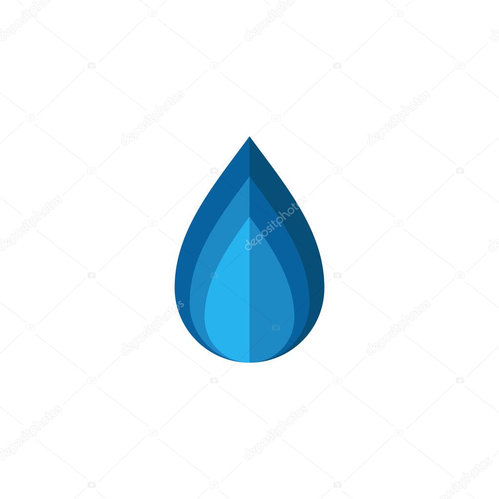 Modern Water Droplet Icon Logo Template for green technology business gas oil company with modern high end look